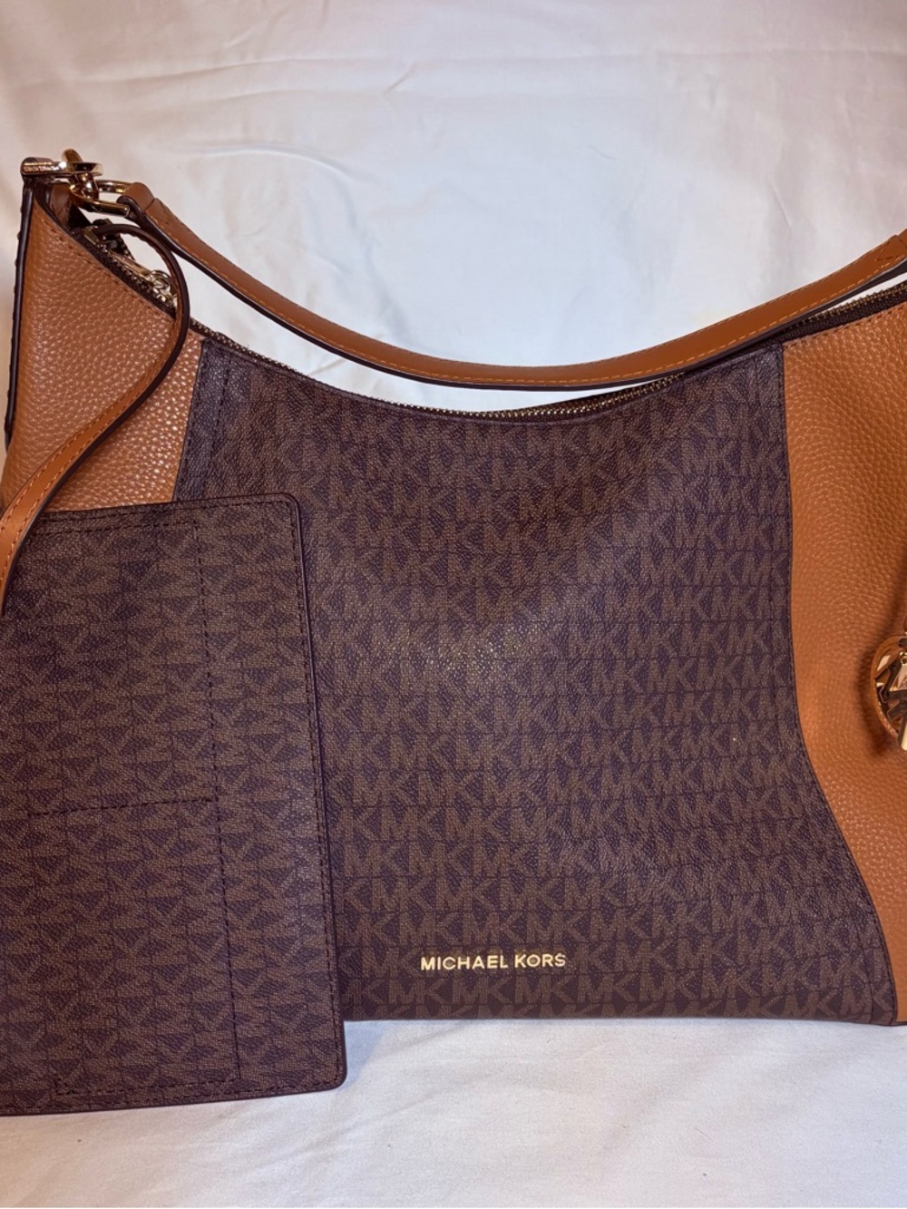 Michael Kors Kimberly Studded Large Shoulder Tote + Pouch